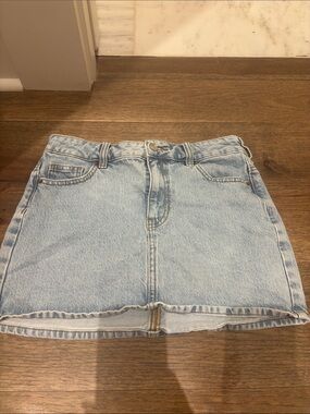 PacSun Light Wash Denim Mini Skirt